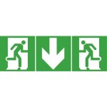 Étiquette de signalisation d'évacuation baes baeh runing man et flèche 45 legrand Étiquette de signalisation d'évacuation baes baeh runing man et flèche 45 legrand