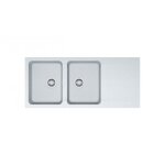 Evier  encaster en tectonite 2 cuves 1 gouttoir orion blc artic franke