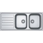 vier  encastrer inox dekor 2 cuve 1 gouttoir 1160 x 500 mm fln 621 franke