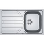 vier  encastrer inox lisse 1 cuve 1 gouttoir 860 x 500 mm fln 611 - 86 franke