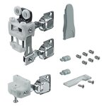 Ferrure de portes pliantes - 25kg - gauche - gris - wingline l push hettich