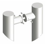 Fixation poign�es doubles porte battante ehlite - support droit - laiton cuivrinox