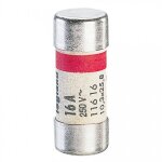 Fusible cylindrique domestique - 10, 3x25, 8mm - sans voyant - 16a legrand