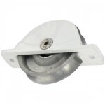 Galet encastr� ou semi - encastr� pour rail de portail u / om�ga - �80 mm - blanc tirard