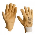 Gants de manutention poignets tricot olohydrofuge - cuir - 1549 epa bei - t8 guyard