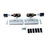 Garniture xperta pour porte en verre 100 kg avec pinces � verre - 2 softclose argenta