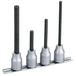 Jeu de 4 douilles longues 1 / 2'' pour tournevis monobloc 6 pans creux scl - j4r sam outillage