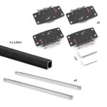 Kit 2 portes coulissantes bois - rails 2, 35 m encastr�s - flow 2 - noir emuca