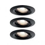 Kit 3 spots encastrs led - orientable - noir - nova mini coin paulmann