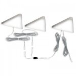 Kit de 3 spots led 5w triangulaire en applique 3000k - acier - key - t l&s light