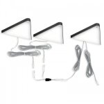 Kit de 3 spots led 5w triangulaire en applique 3000k - noir - key - t l&s light