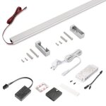 Kit barre penderie luxe led neonlynx v et d�tecteur de mouvement - gris - 910 mm emuca