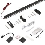 Kit barre penderie luxe led neonlynx v et d�tecteur de mouvement - noir - 1160 mm emuca