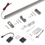 Kit barre penderie luxe led neonlynx v et d�tecteur de mouvement - titane - 1160 mm emuca
