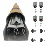 Kit complet dolce pour syst�me de porte coulissante - 2 vantaux - largeur 2 m - argent anodis� atrius ...