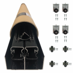 Kit complet dolce pour syst�me de porte coulissante - 2 vantaux - largeur 2 m - laqu� noir atrius