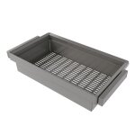 Kit panier mtallique et rack ajustable quartz pour armoires - titane - module 600 mm emuca