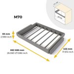 Kit de porte - pantalons  7 tringles et cadre quartz - finition titane - module 700 mm emuca
