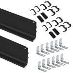 Kit de profils gola pour meubles de cuisine -  bride centrale - aluminium noir emuca