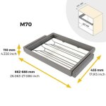 Kit range - chaussures + cadre pour armoire et dressing quartz - titane - module 700 mm emuca