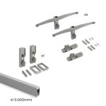 Kit pour structure modulaire zero 4 étagères en bois + tringle - gris emuca Kit pour structure modulaire zero 4 étagères en bois + tringle - gris emuca