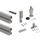 Kit de structure modulaire zero sol et mur 2 profils et vérins - gris emuca Kit de structure modulaire zero sol et mur 2 profils et vérins - gris emuca