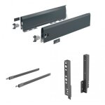 Kit tiroir tringles arcitech - c�t�s h126 mm - pour dos h218 mm - anthracite - l 270 mm hettich