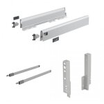Kit tiroir tringles arcitech - c�t�s h94 mm - pour dos h186 mm - argent - l270 mm hettich