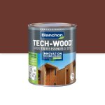 Lasure - acrylique polyurthane - 1 l - brun acajou - tech - wood blanchon