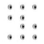 Lot de 10 boutons de meuble � encastrer benetusser - nickel� satin� emuca