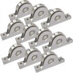 Lot de 10 roues de portail coulissant  encastrer  gorge ronde - inox - 80x20 torbel