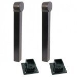 Lot de 2 butoirs de portail avec tube arrstop noir et embase  visser tirard