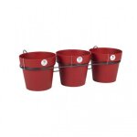 Lot 3 pots rouge rubis + support - 1, 6 litres - toscane 11461 eda plastiques