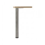 Lot 4 pieds de table acier 615 - �60 mm - aspect acier bross� - hauteur8 70mm camar