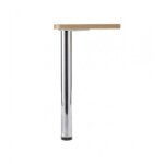 Lot 4 pieds de table acier 615 - �60 mm - chrom� brillant - hauteur 700mm camar