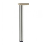 Lot 4 pieds de table acier 620 - �80 mm - hauteur 700mm - acier bross� camar
