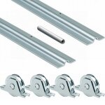 Lot 4 roues 338 diamètre 19, 5 mm avec 2 rails et 1 jonction - rapido comunello Lot 4 roues 338 diamètre 19, 5 mm avec 2 rails et 1 jonction - rapido comunello