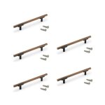 Lot de 5 poign�es b�ton pour meubles riad en aluminium finition bronze - entraxe 128 mm emuca