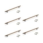 Lot de 5 poign�es b�ton pour meubles riad en aluminium finition bronze - entraxe 192 mm emuca