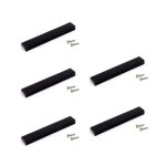 Lot de 5 poign�es droites pour meubles xirivella - aluminium noir emuca