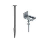Lot vis de fondation + support de lambourde r�glable pour sols fermes et remblais spiral� - 1200 mm nivo ...