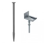 Lot vis de fondation + support de lambourde r�glable pour sols fermes et remblais spiral� - 1500 mm nivo ...