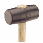 Maillet tonneau caoutchouc avec manche en frne - oeil 17 x 22 mm mob