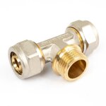 T� m�le � compression pour tube multicouche - m15x21 - diam 16 mm boutt�