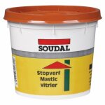 Mastic vitrier -  l'huile de lin - couleur acajou - 1 kg soudal