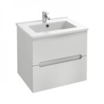 Meuble salle de bain 60 cm 2 tiroirs avec vasque - blanc laqu� - ola up jacob delafon