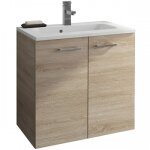 Meuble de salle de bains 60 cm suspendu angelo - 2 portes - ch�ne bardolino n�ova