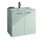Meuble sous vasque 60 cm suspendu angelo - 2 portes - blanc brillant nova