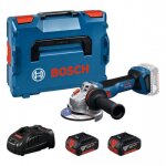Meuleuse d'angle 125mm gws 18v - 11 + 2 batteries et chargeur - 06019n4103 bosch