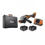 Meuleuse 18v brushless - �125mm + 2 batteries 5ah et disque diamant - bews18 - 125bl - 502c aeg powertools ...